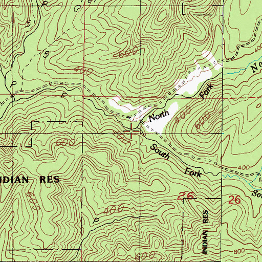 Topographic Map of South Fork Mill Creek, OR