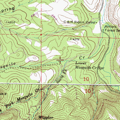 Topographic Map of South Fork Mosquito Creek, OR