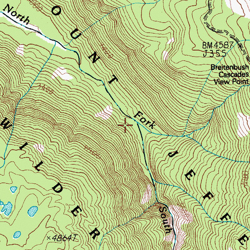 Topographic Map of South Fork North Fork Breitenbush River, OR