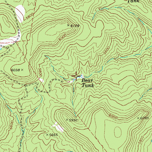 Topographic Map of Bear Tank, AZ