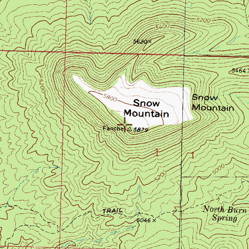 Topographic Map of Snow Mountain, AZ