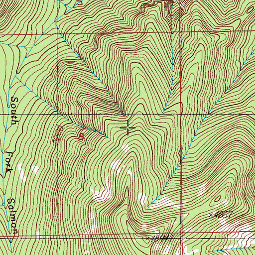 Topographic Map of South Fork Ridge Trail, OR