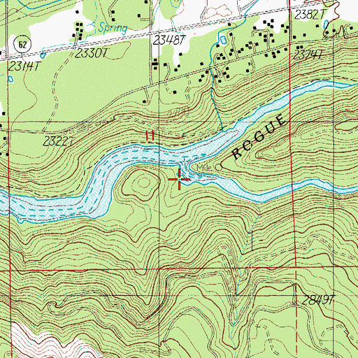 Topographic Map of South Fork Rogue River, OR
