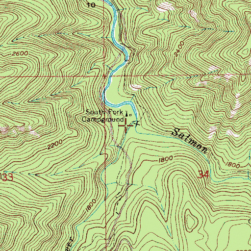 Topographic Map of South Fork Salmon River, OR