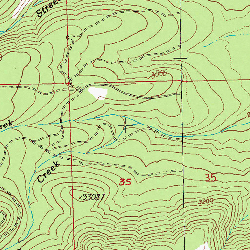 Topographic Map of South Fork Spring Creek, OR