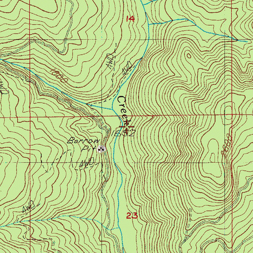 Topographic Map of South Fork Steelhead Creek, OR
