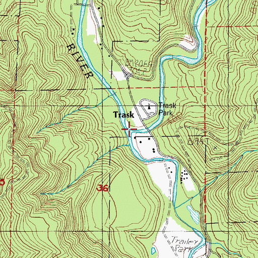 Topographic Map of South Fork Trask River, OR