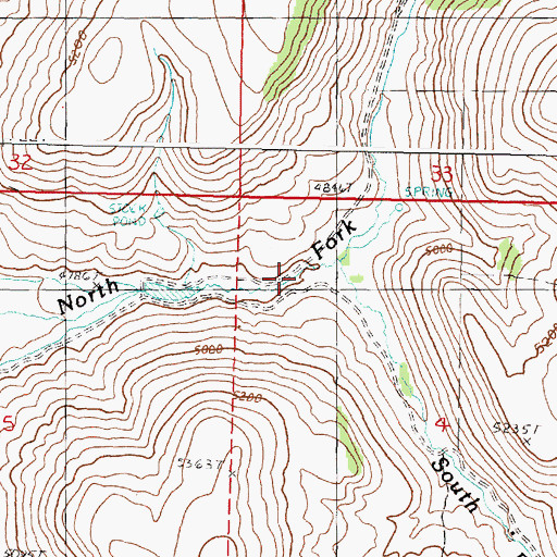 Topographic Map of South Fork Trout Creek, OR