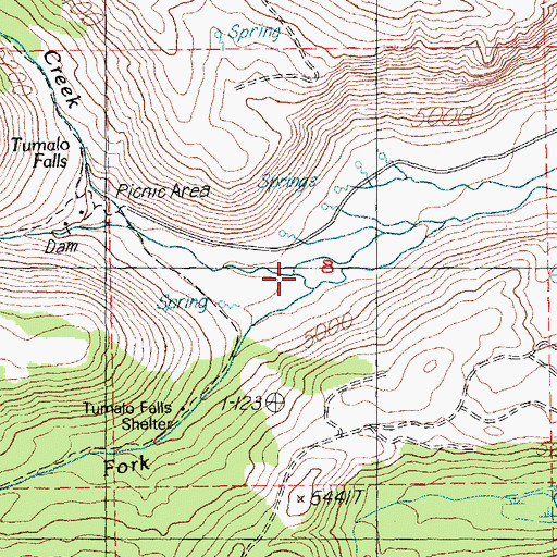 Topographic Map of South Fork Tumalo Creek, OR