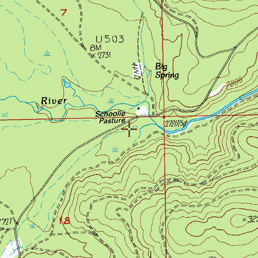 Topographic Map of South Fork Warm Springs River, OR