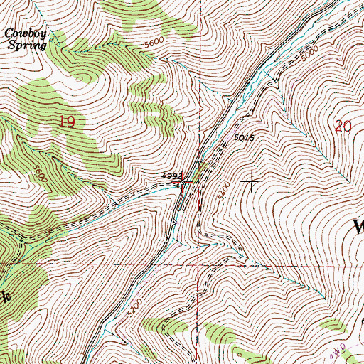 Topographic Map of South Fork West Camp Creek, OR