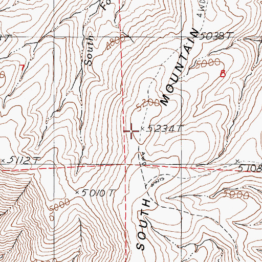 Topographic Map of South Mountain, OR