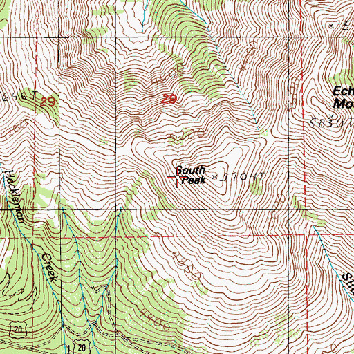 Topographic Map of South Peak, OR