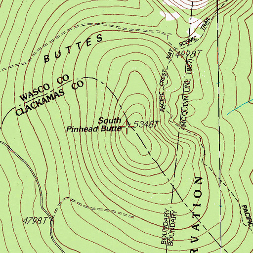 Topographic Map of South Pinhead Butte, OR