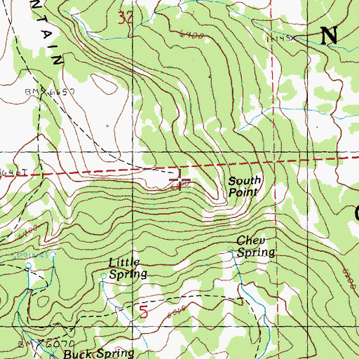 Topographic Map of South Point, OR