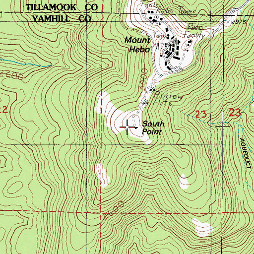 Topographic Map of South Point, OR