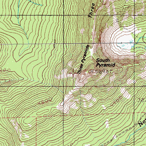 Topographic Map of South Pyramid, OR