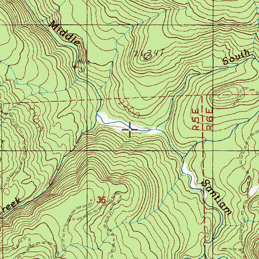 Topographic Map of South Pyramid Creek, OR