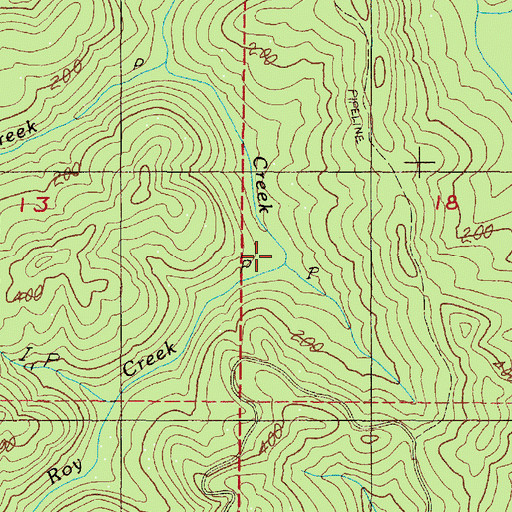 Topographic Map of South Roy Creek, OR