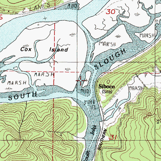 Topographic Map of South Slough, OR
