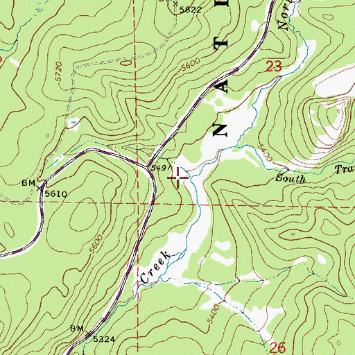 Topographic Map of South Trail Creek, OR
