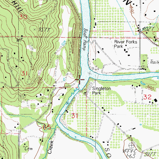 Topographic Map of South Umpqua River, OR