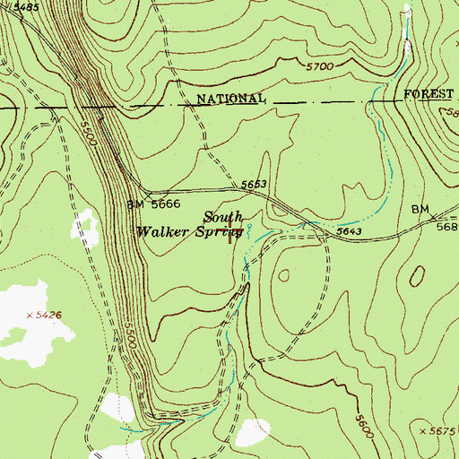 Topographic Map of South Walker Spring, OR