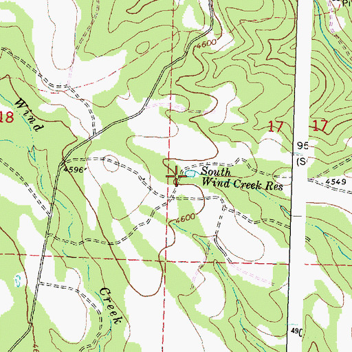 Topographic Map of South Wind Creek Reservoir, OR