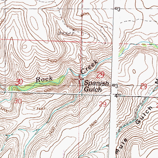 Topographic Map of Spanish Gulch, OR