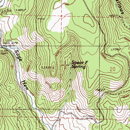 Topographic Map of Spear F Spring, OR