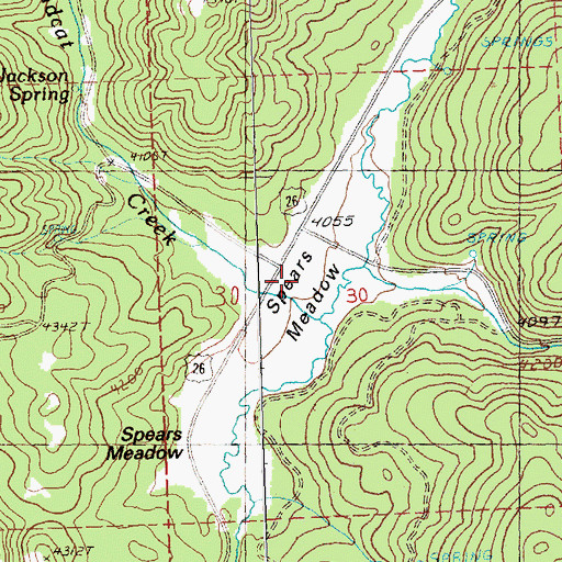 Topographic Map of Spears Meadow, OR