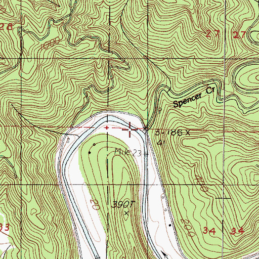 Topographic Map of Spencer Creek, OR