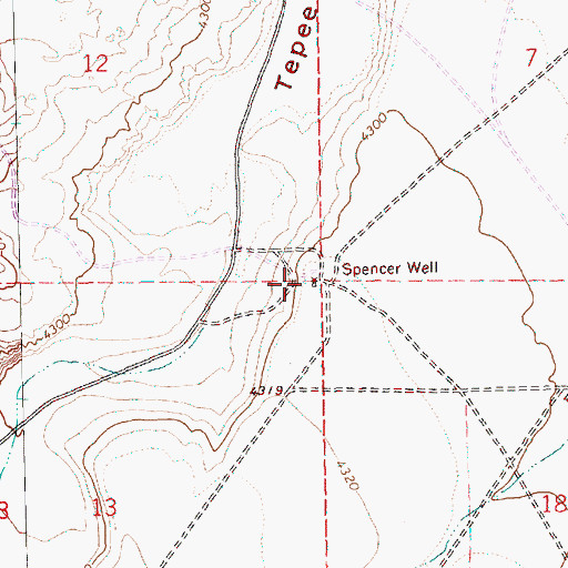 Topographic Map of Spencer Well, OR
