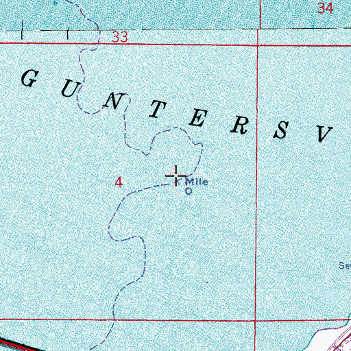 Topographic Map of Browns Creek, AL