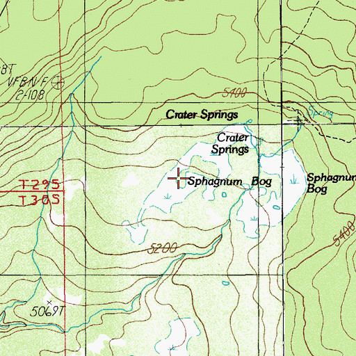 Topographic Map of Sphagnum Bog, OR