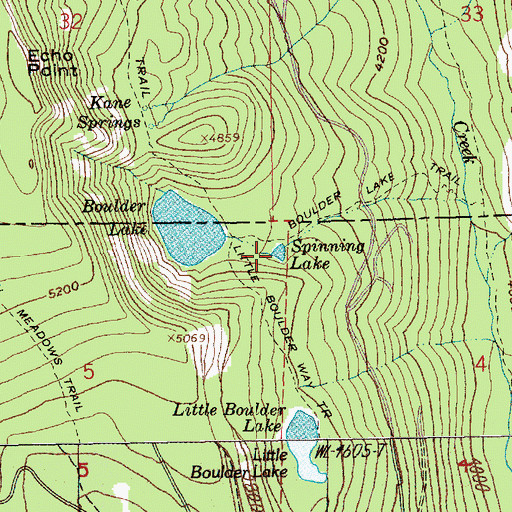 Topographic Map of Spinning Lake, OR