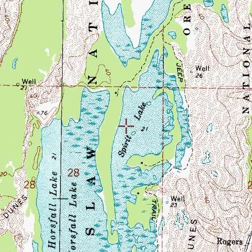 Topographic Map of Spirit Lake, OR