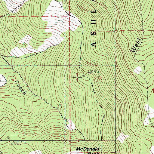 Topographic Map of Split Rock, OR