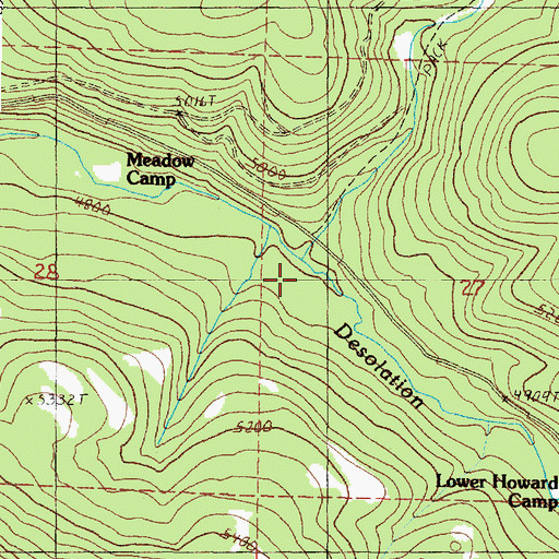 Topographic Map of Sponge Creek, OR