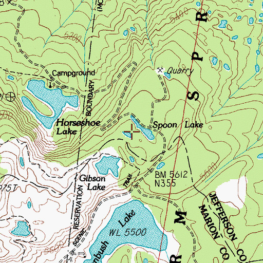 Topographic Map of Spoon Lake, OR