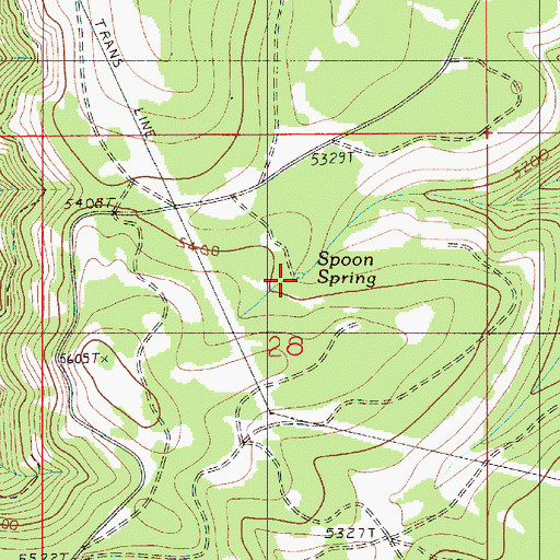Topographic Map of Spoon Spring, OR