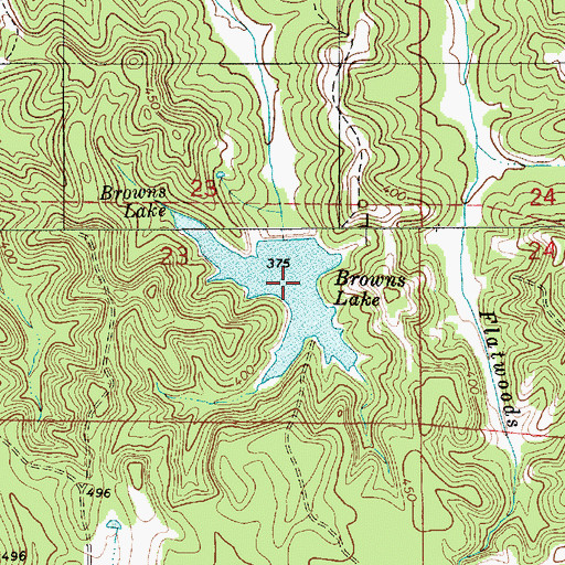 Topographic Map of Browns Lake, AL