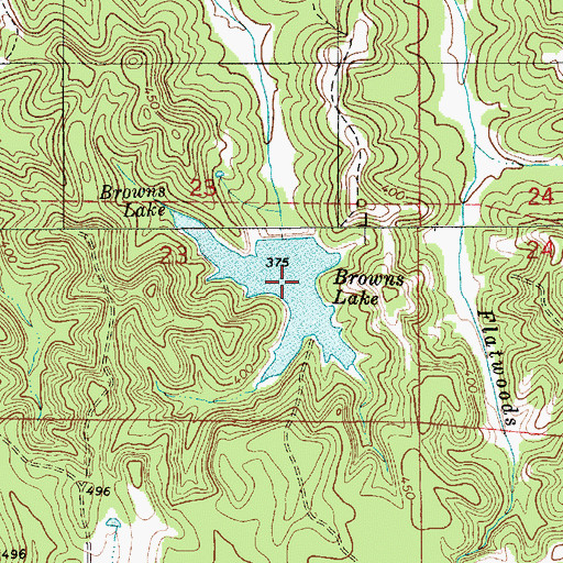 Topographic Map of Browns Lake, AL