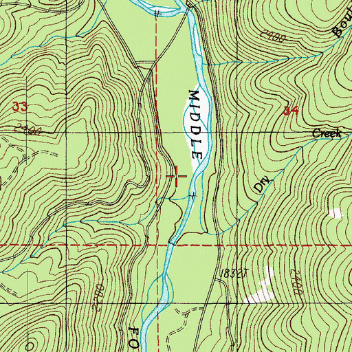 Topographic Map of Spring Butte Creek, OR