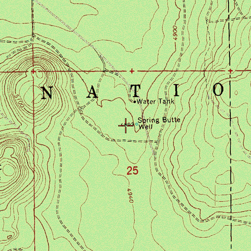 Topographic Map of Spring Butte Well, OR