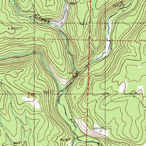 Topographic Map of Spring Canyon Creek, OR
