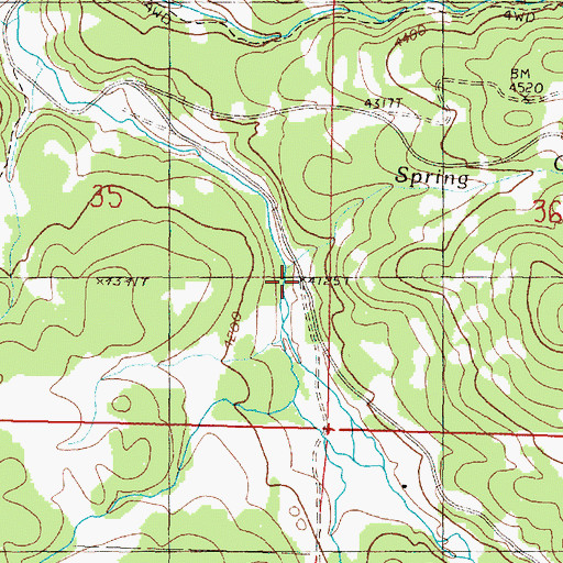 Topographic Map of Spring Creek, OR