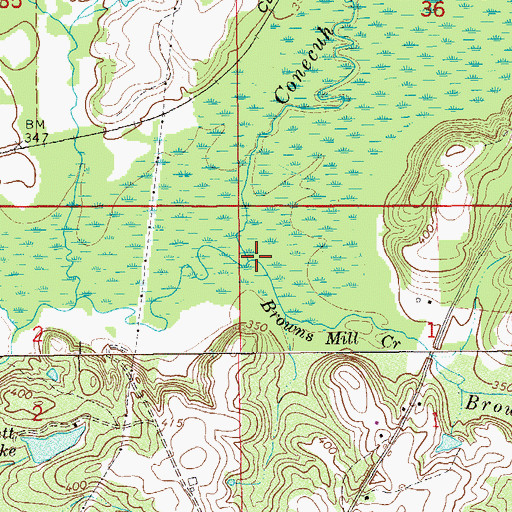 Topographic Map of Browns Mill Creek, AL