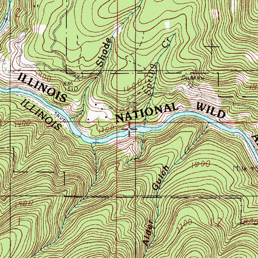 Topographic Map of Spring Creek, OR