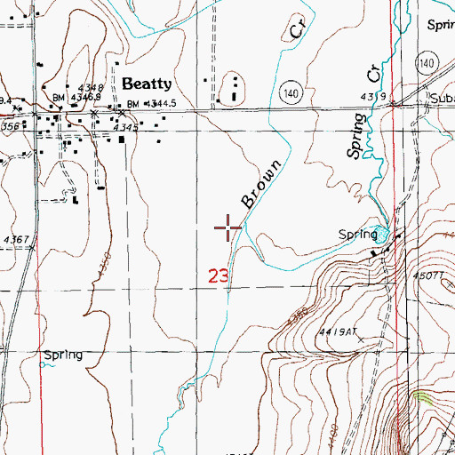 Topographic Map of Spring Creek, OR